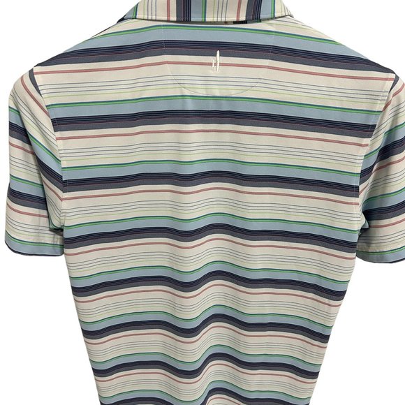 Johnnie-O Striped Men’s Polo Shirt Size Medium Short Sleeve Logo - Picture 7 of 7